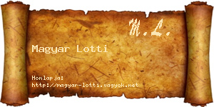 Magyar Lotti névjegykártya
